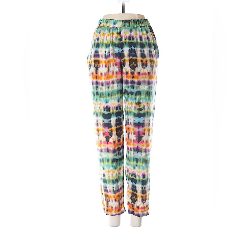 Zara Multicolor Tie-Dye Women's Cropped‎ Pants Elastic Waist Size Medium